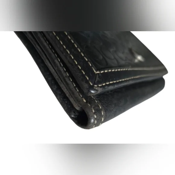 Coach Black Embossed Leather Wallet - Picture 4 of 11